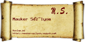 Mauker Sólyom névjegykártya
